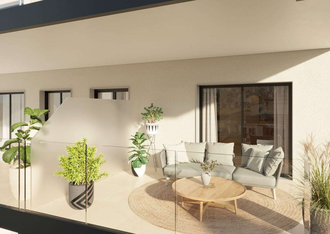 Terraza soleada con salón exterior — Prim 3